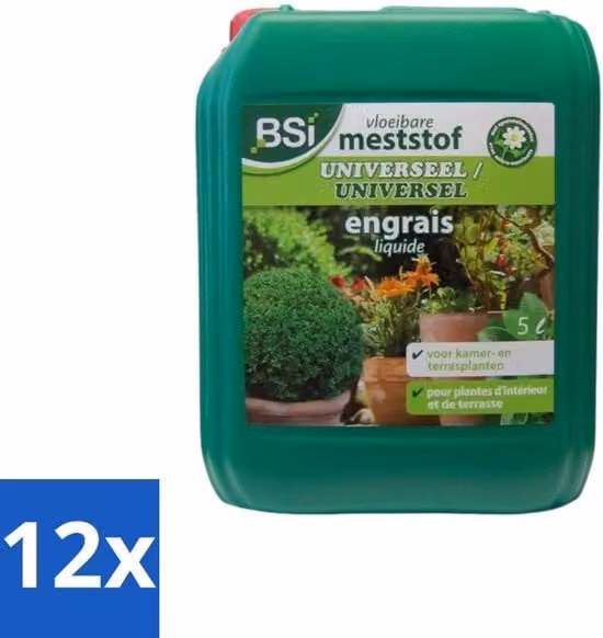 Mest universale liquida - Crescita equilibrata e piante forti - 5 L - Pacchetto economico - 12 pezzi