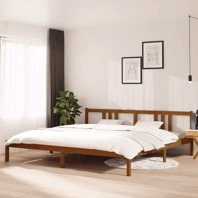 Giroletto Ambra vidaXL in legno massello di pino color marrone L/P: 200 x 200 cm – 1