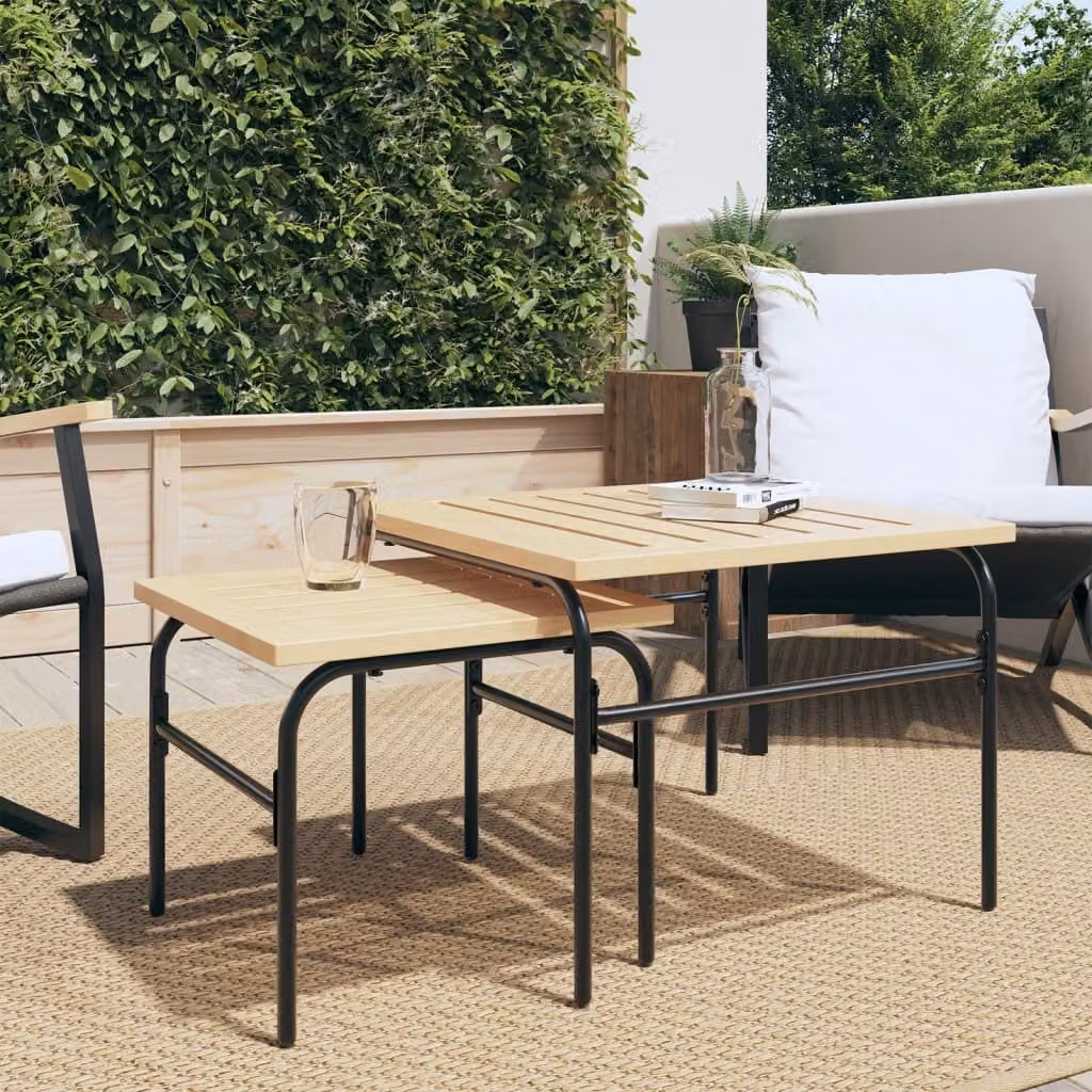 Maison Exclusive - Set di tavolini da esterno 2 pezzi in acciaio marrone e nero