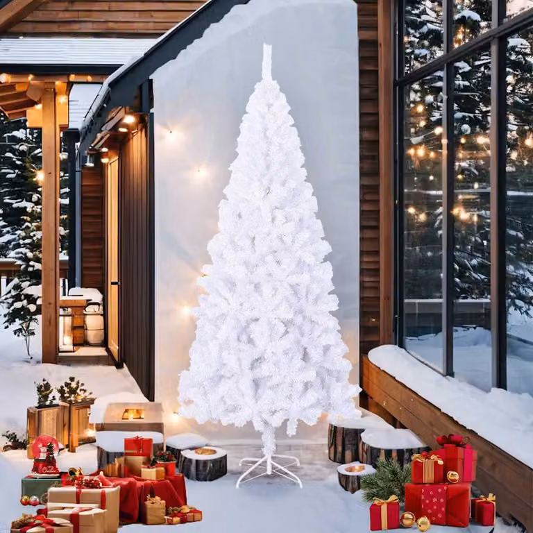 vidaXL Albero di Natale Artificiale L 240 cm Bianco