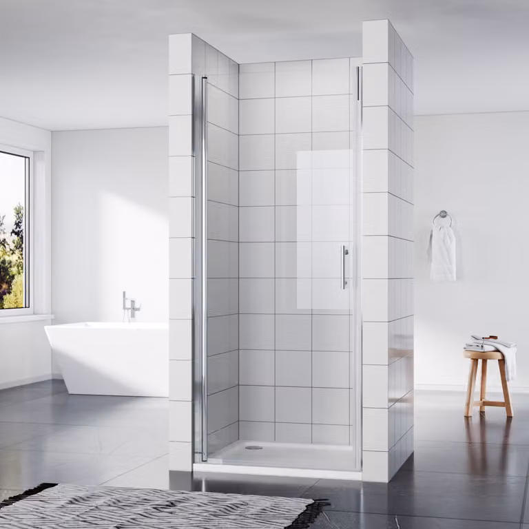 SONNI porta doccia a battente porta doccia a battente 70x195 cm, vetro temperato di sicurezza con nano rivestimento, con range di regolazione, montaggio a destra e a sinistra