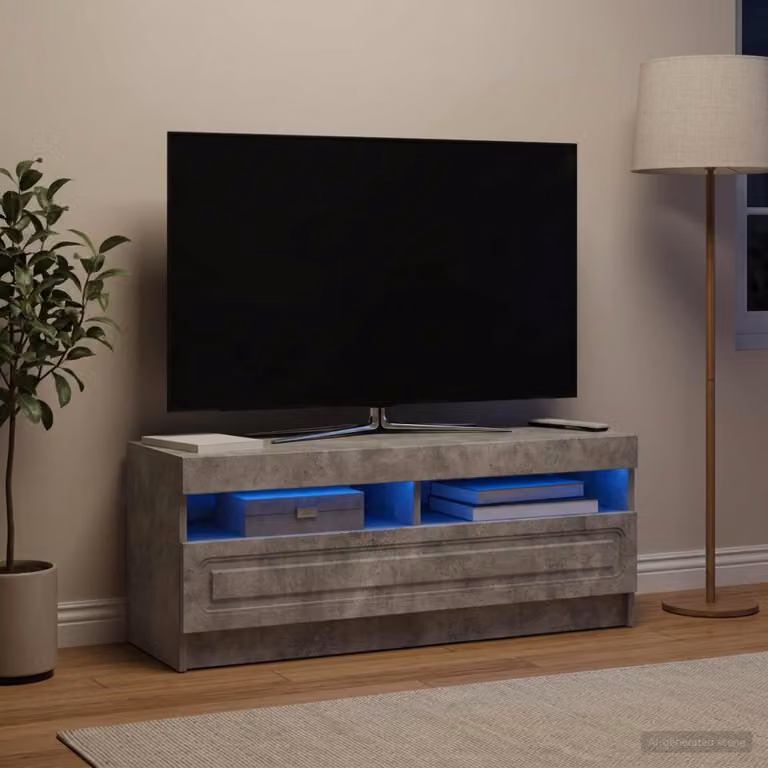 Mobile TV LED vidaXL in grigio cemento e legno ingegnerizzato per il tuo soggiorno