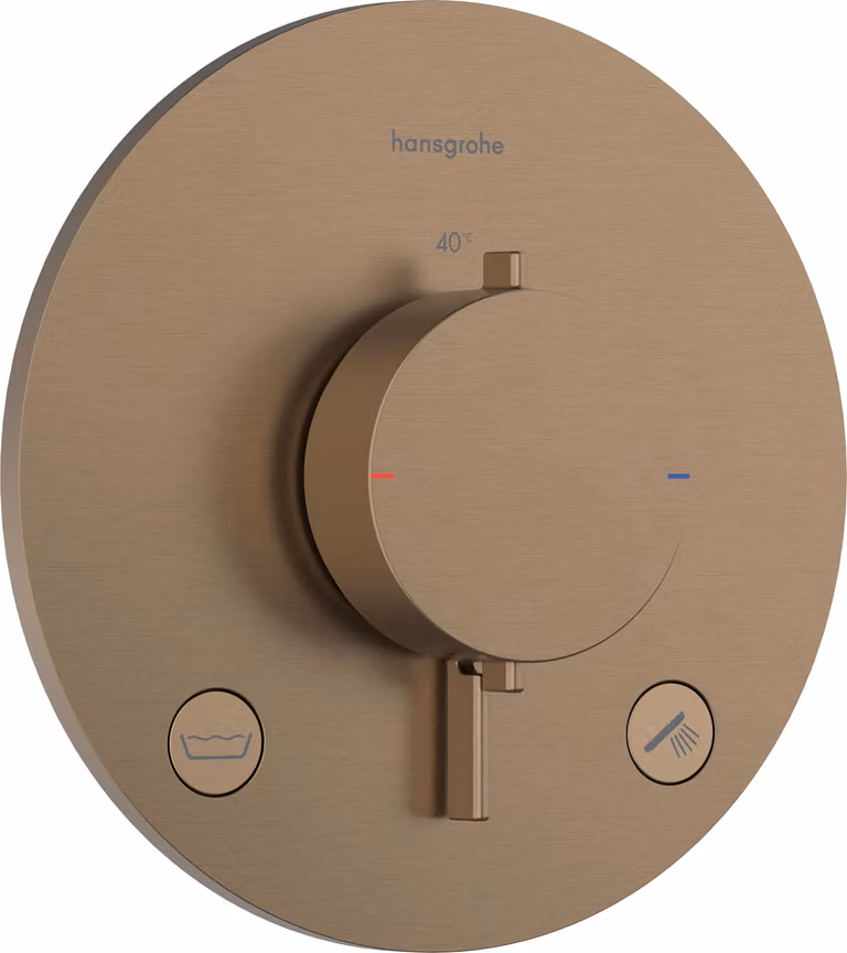 hansgrohe Ecostat Comfort S Thermostat encastré pour 2 consommateurs avec combinaison de sécurité intégrée, 33718140, 33718140
