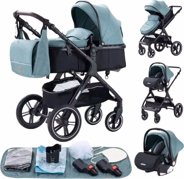 Passeggino, design multifunzionale, leggero e compatto, X1 verde