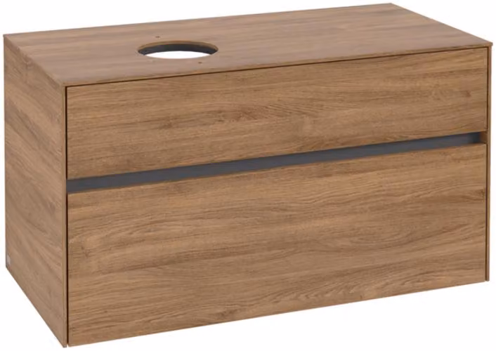 Villeroy & Boch Collaro Meuble sous-lavabo, 2 tiroirs, lavabo à gauche, 1000x548x500mm, C03900RH, C03900RH