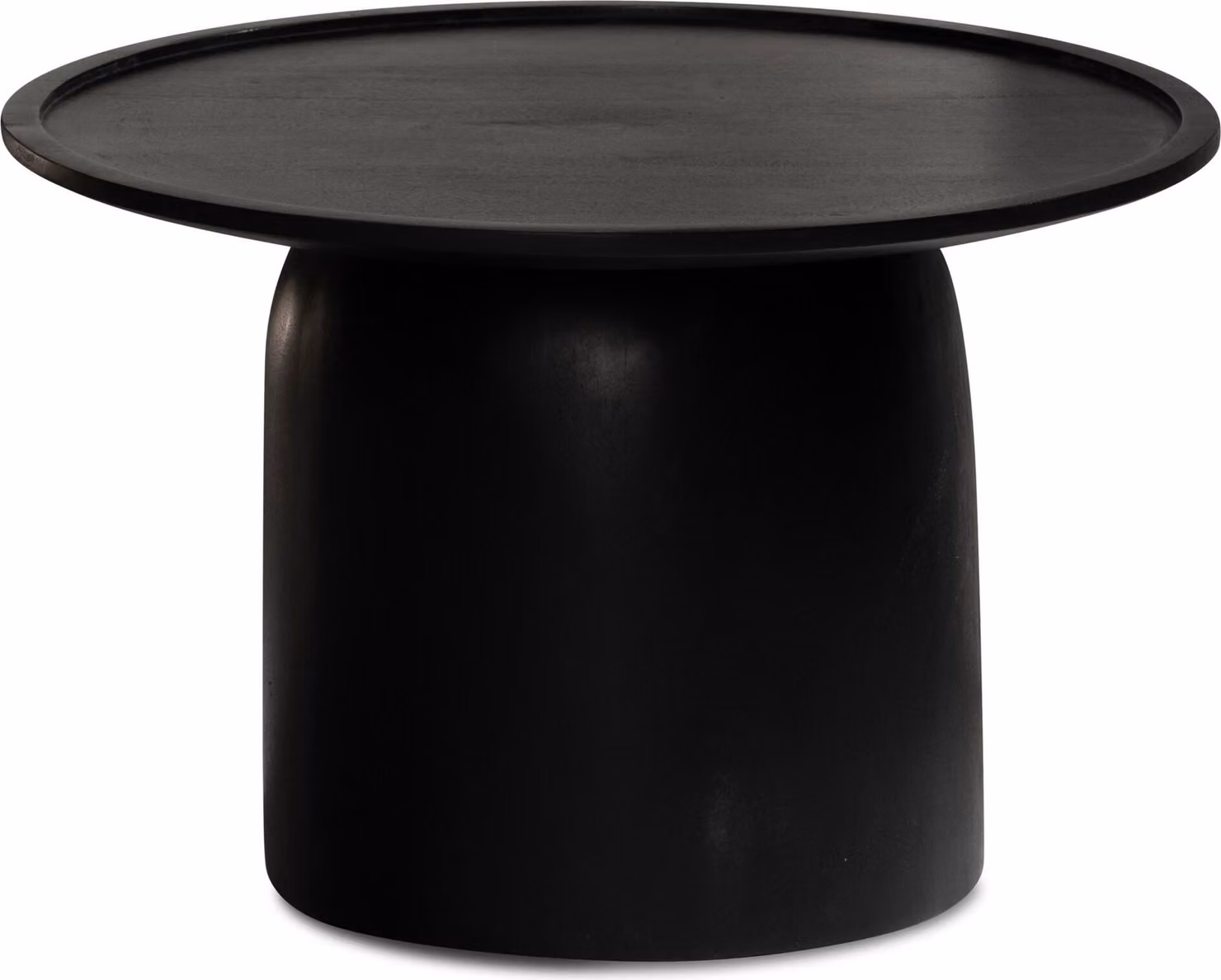 Tavolino 60x60x40 cm in legno massiccio di mango nero Tavolo da divano rotondo | Wohnling