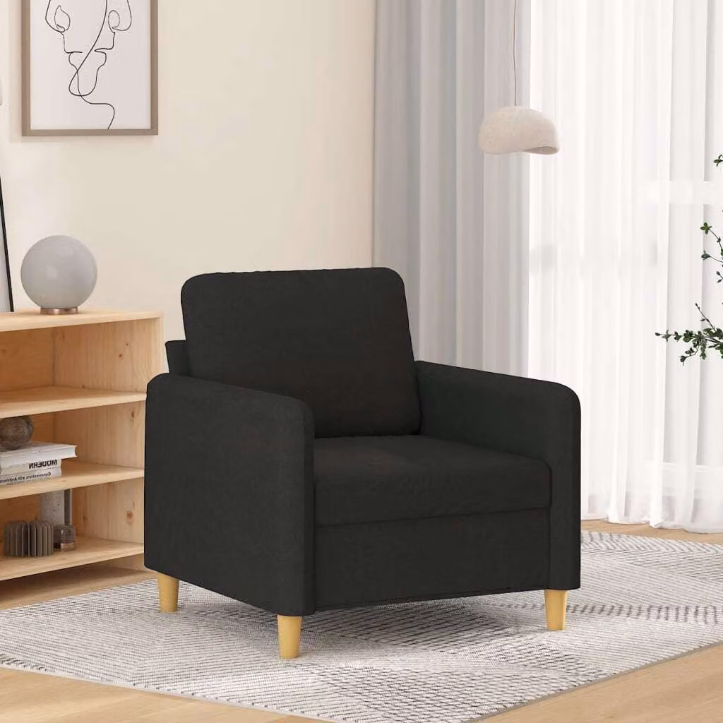 Maison Exclusive - Poltrona nera 60 cm tessuto