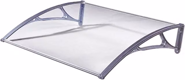Pensilina Tettoia da Esterno Sangiorgio in Alluminio e Policarbonato Trasparente L: 120 cm, P: 80 cm