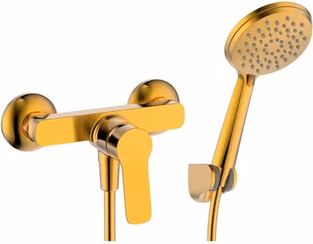 Miscelatore doccia incasso Rhio Oro Ducha in ottone color oro con tecnologia water saving