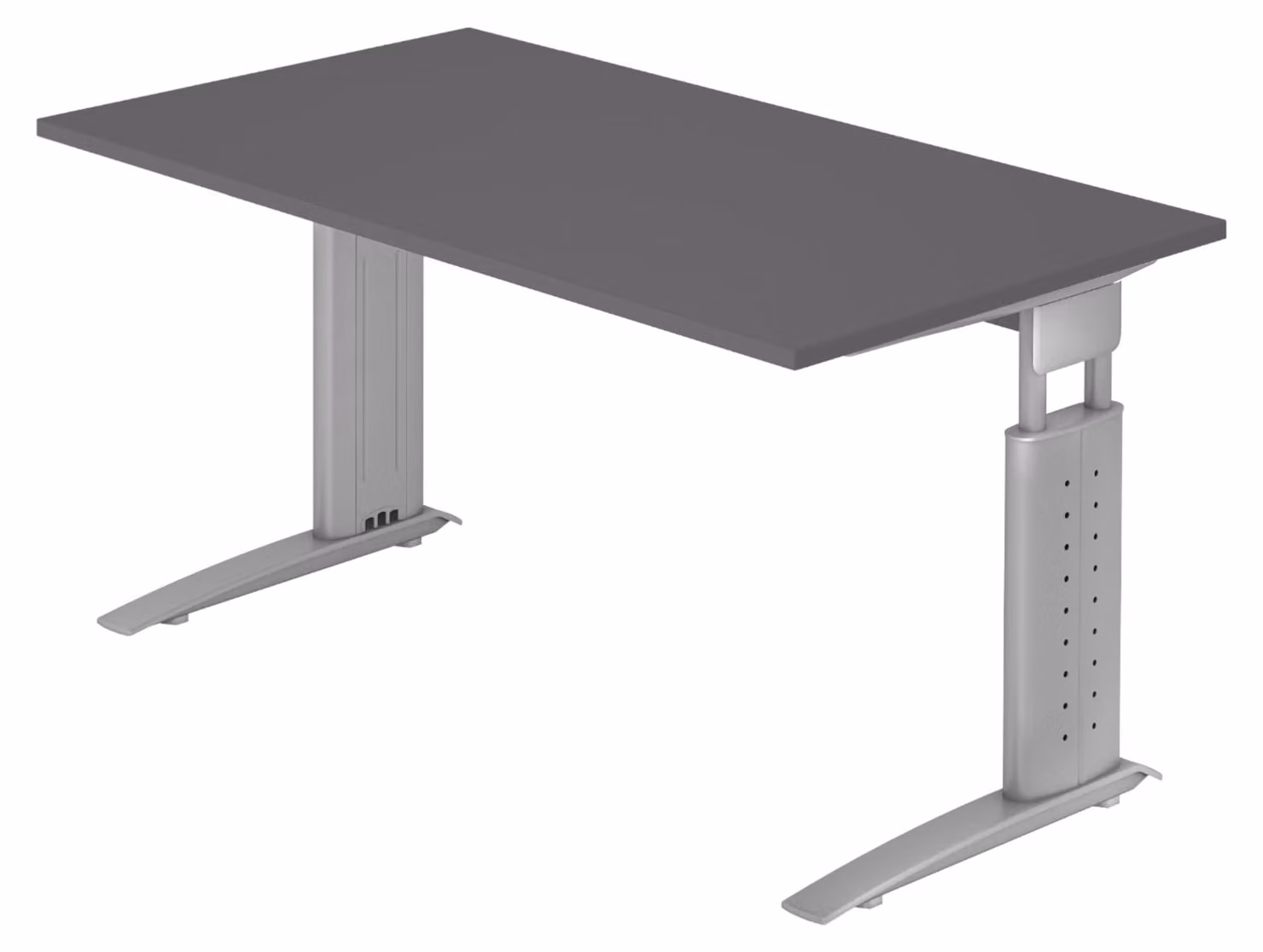 Scrivania bümö Serie U - Struttura: grigio argento, finitura: grafite, dimensioni: 140 x 80 cm