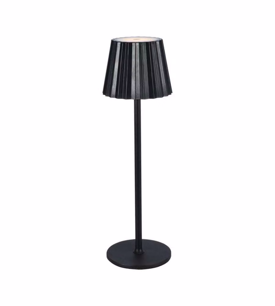 V-TAC Lampada LED da Tavolo Ricaricabile con USB-C, Dimmerabile Touch, Colore Nero