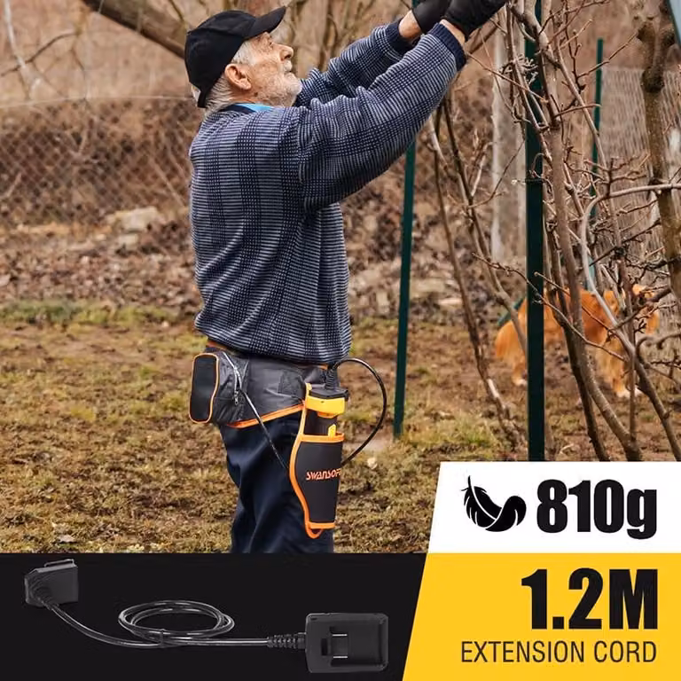 Potatura elettrica - 900W - Larghezza di taglio di 36 mm - Acciaio al carbonio SK5 - Con 2 batterie, ideale per la potatura della vite