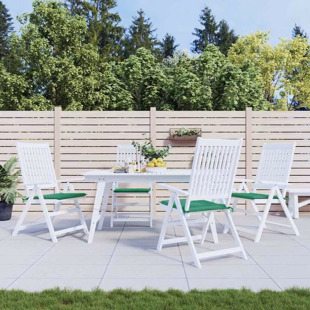 Set di 4 cuscini per sedia vidaXL verdi in tessuto Oxford traspirante e idrorepellente L/P/H: 40 x 40 x 3 cm