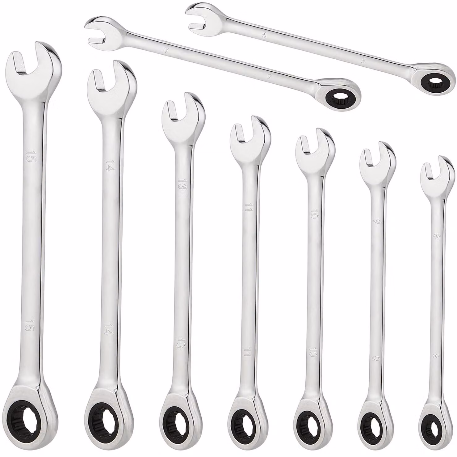 Set di chiavi a bussola da 9 pezzi - Chiave a bussola - Chiave a Esagono - 72 denti - Acciaio Cr-V - Design bilaterale - Lunga durata - Set di chiavi a Esagono