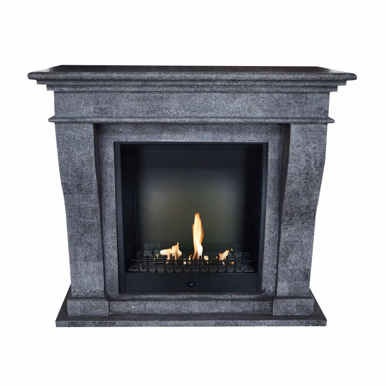 Caminetto a etanolo Xaralyn - Kreta BCL-SBU - pietra naturale nera - riscaldamento a 3 kW - caminetto da incasso incluso - caminetto decorativo