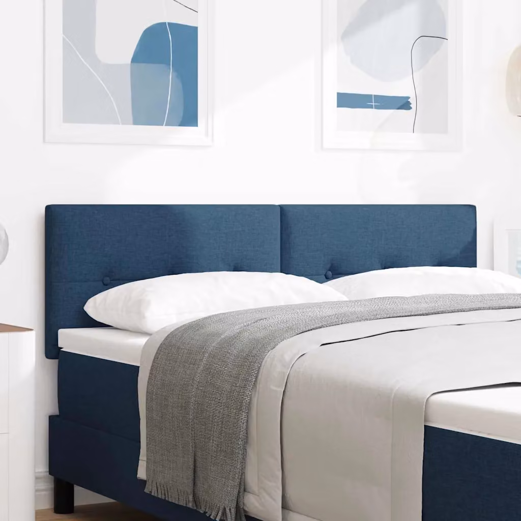 Testiera per letto regolabile in altezza vidaXL in tessuto blu, larghezza 160 cm