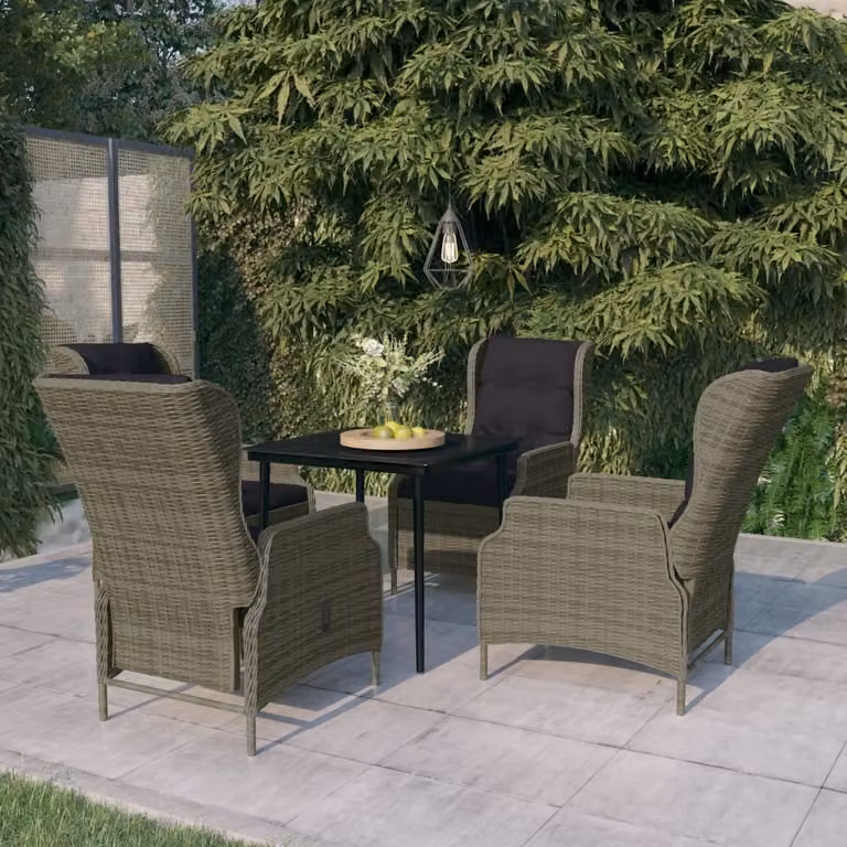 Maison Exclusive - Set da pranzo da giardino a 5 pezzi, marrone