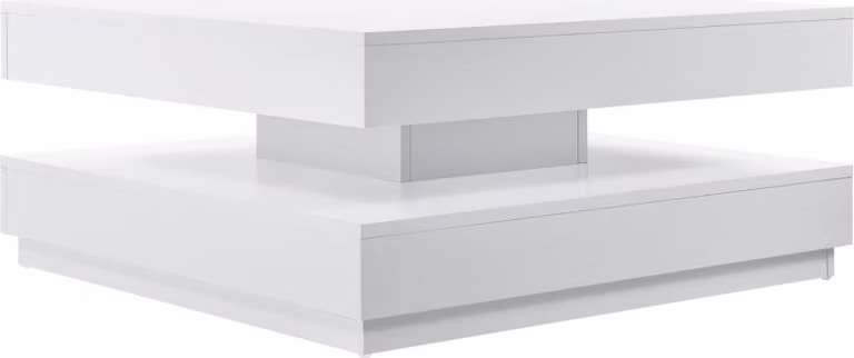 Tavolino 'Florenz' Tavolo da soggiorno quadrato 76 x 76 x 38 cm piano girevole bianco