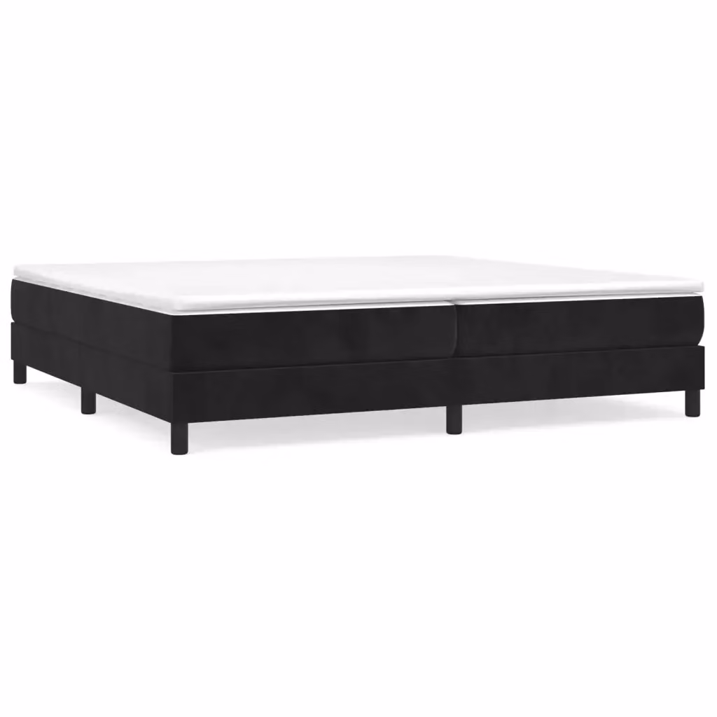 Struttura Letto a Rete con Giroletto in Velluto Nero L/P: 200 x 200 cm – 2