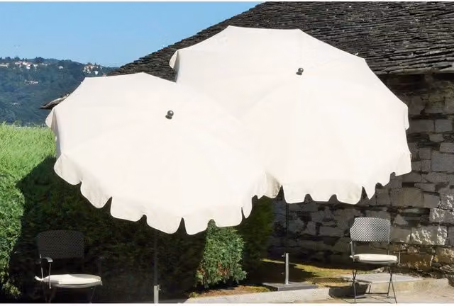 Ombrellone con palo centrale Allegro Maffei Made in Italy, Bianco, Diametro: 200 cm, Altezza: 230 cm