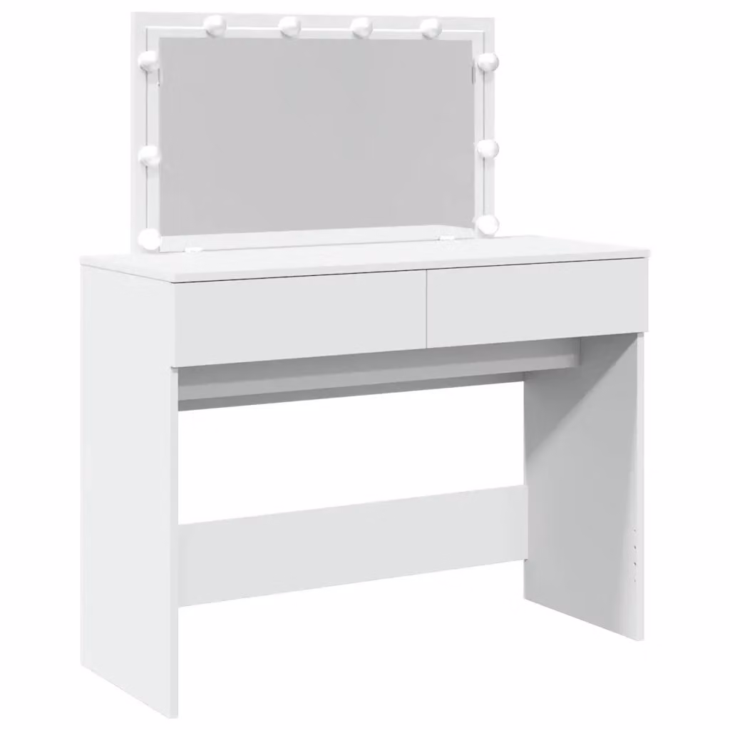 vidaXL Toeletta Hollywood con LED Bianco L: 100 cm, P: 40 cm, H: 120 cm – 2
