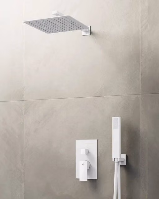 Set doccia da incasso Orion Bianco Monomando rocicador a pared DUCHA.ES