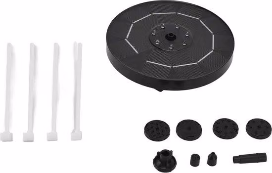 Kit pompa per fontana solare - Pompa autonoma per acquari, vasche e piccoli serbatoi d'acqua - Include pannello solare per uso esterno