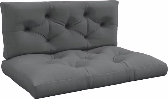 Cuscino da seduta imbottito Outsunny con cuciture a bottoni, Grigio, L: 120 cm, P: 80 cm, H: 10 cm