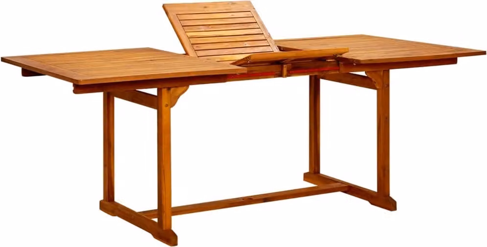 The Living Store tavolo da pranzo da giardino (150-200)x100x75 cm in legno massiccio di acacia