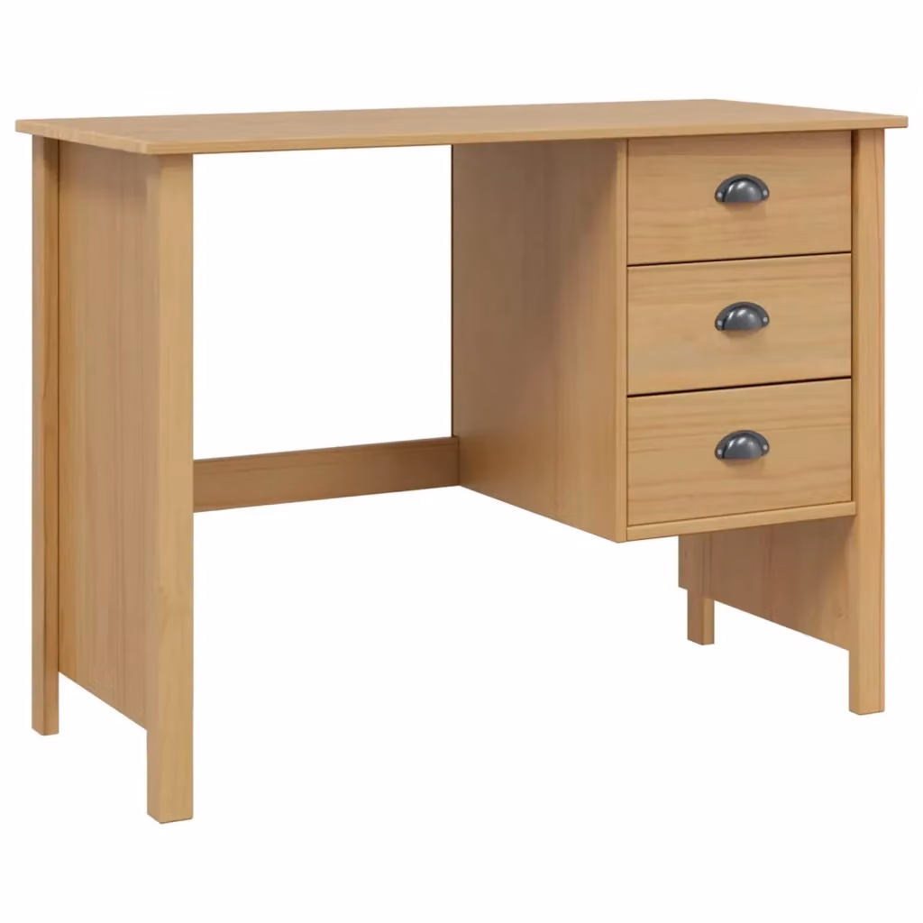 Scrivania moderna vidaXL in legno di pino marrone L: 100 cm, P: 45 cm, H: 74 cm – 2