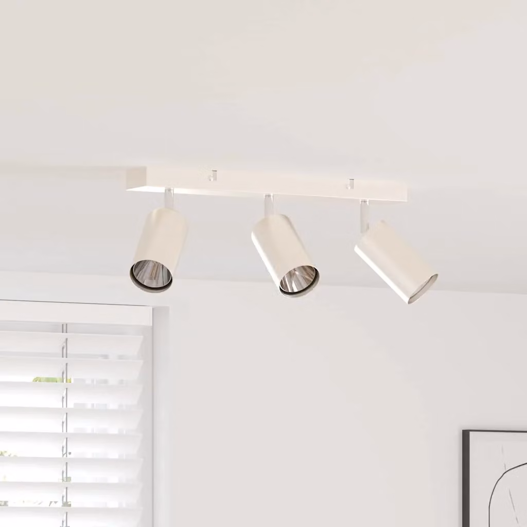 Faretto da soffitto regolabile vidaXL in metallo, colore argento o bianco, L 38 cm x P 6 cm x H 16 cm