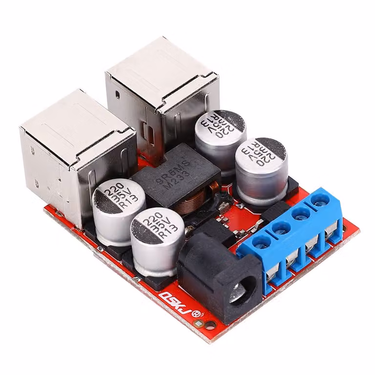 Convertitore di tensione DC-DC step-down 5V 8A – Modulo di alimentazione per auto 12V/24V, 4 porte USB, caricatore per cellulare