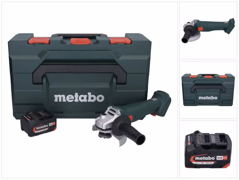 Metabo W 18 L 9-125 Smerigliatrice angolare a batteria 18 V 125 mm + 1x batteria 4,0 Ah + metaBOX - senza caricabatterie