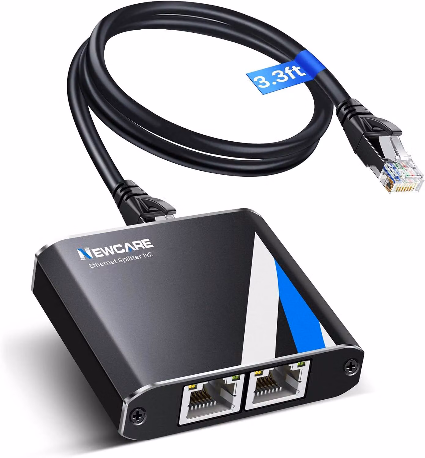 Divisore LAN 1 a 2 con cavo Ethernet da 1m, Gigabit, per dispositivi di rete