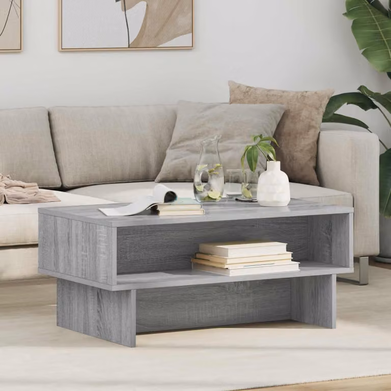 Maison Exclusive - Tavolino Sonoma grigio, 80 x 46 x 35 cm, realizzato in legno composito