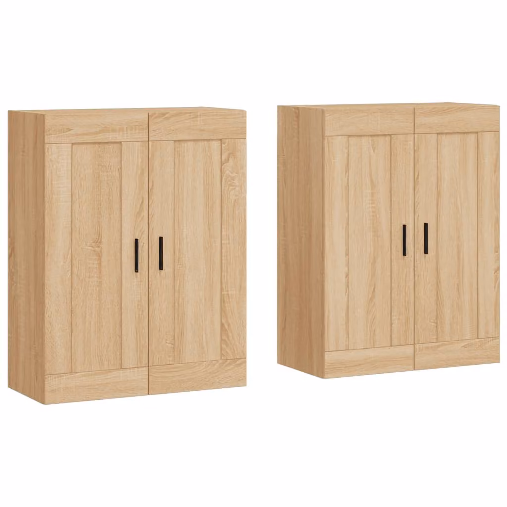 Armadietti a Parete 2 pz Rovere Sonoma in Legno Multistrato