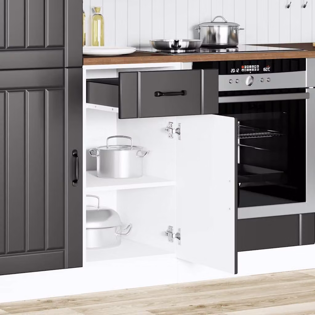 vidaXL Base da Cucina Lucca Nero in Legno Multistrato