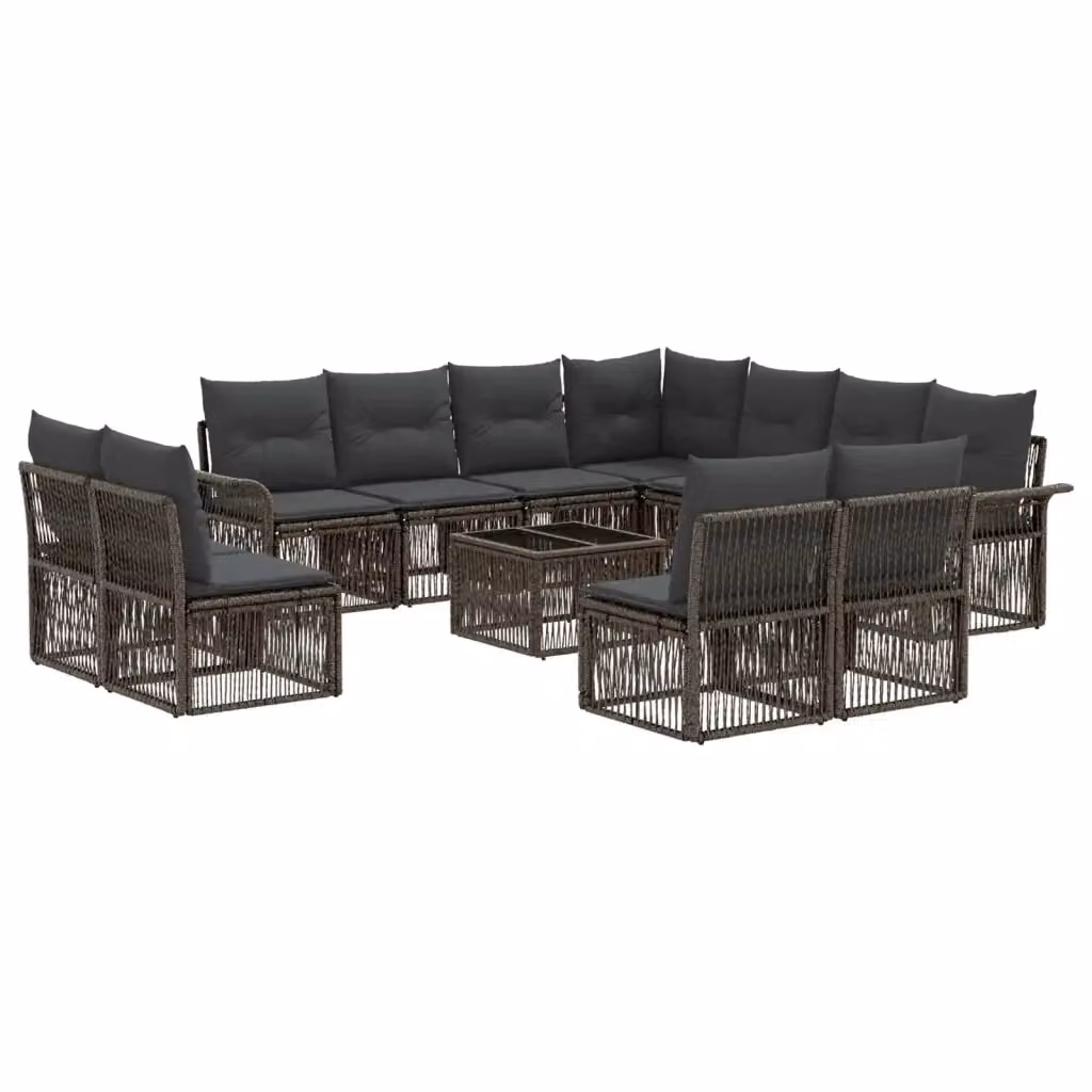Set Divano da Giardino a L con Tavolino vidaXL Grigio in Polyrattan e Metallo con Cuscini – 2