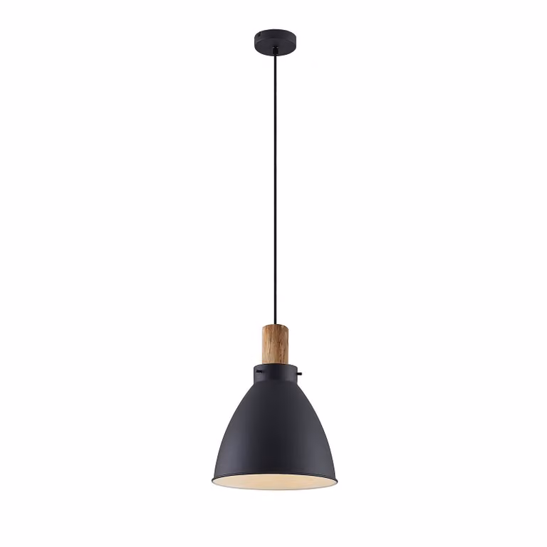 Lampada a sospensione Lindby Trebale, E27, Ø 28 cm, nera, metallo
