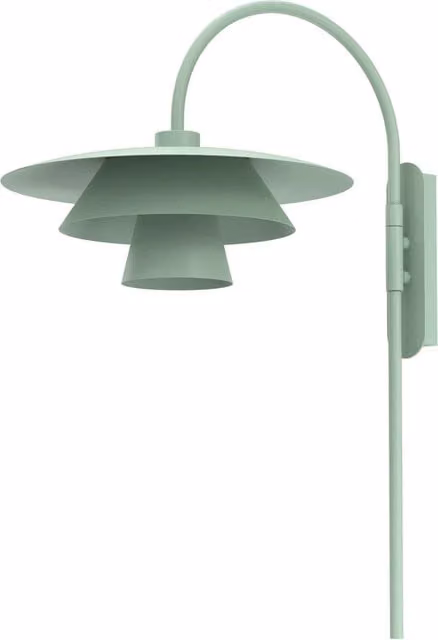 Applique decorativa Plato Luminex in metallo verde acciaio con attacco E27