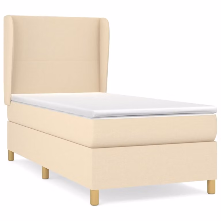 Giroletto a Molle con Materasso Crema 80x200 cm inTessuto