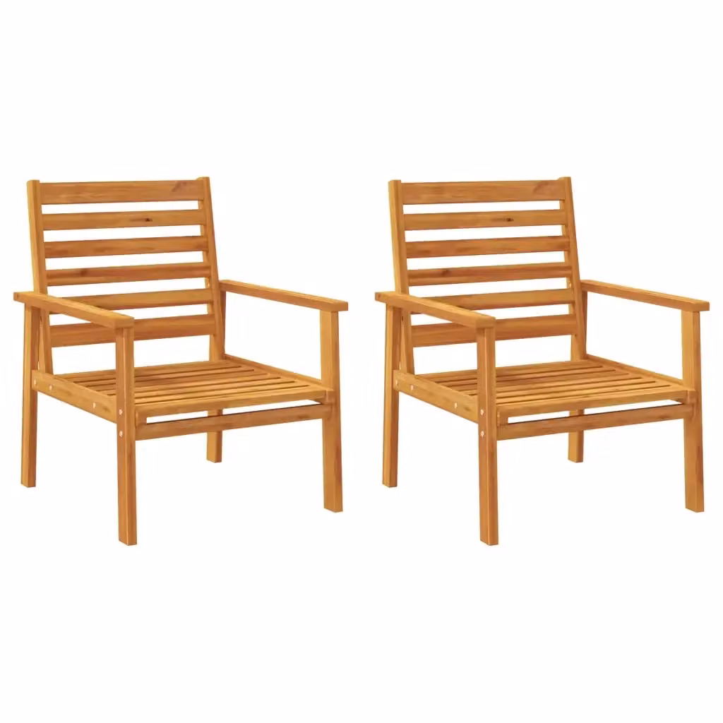 Set di 2 poltrone da giardino vidaXL in legno di acacia oliato marrone L/P/H: 65 x 65 x 81 cm – 2