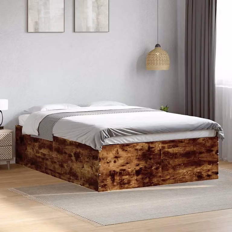 vidaXL Giroletto Moderno in Rovere Fumo e Legno Multistrato, L 120 cm x P 200 cm