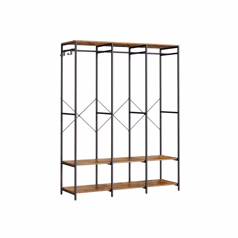 Guardaroba Portatile 40 x 141 x 180 cm Marrone Vintage, Marrone Vintage / 40 x 141 x 180 cm
