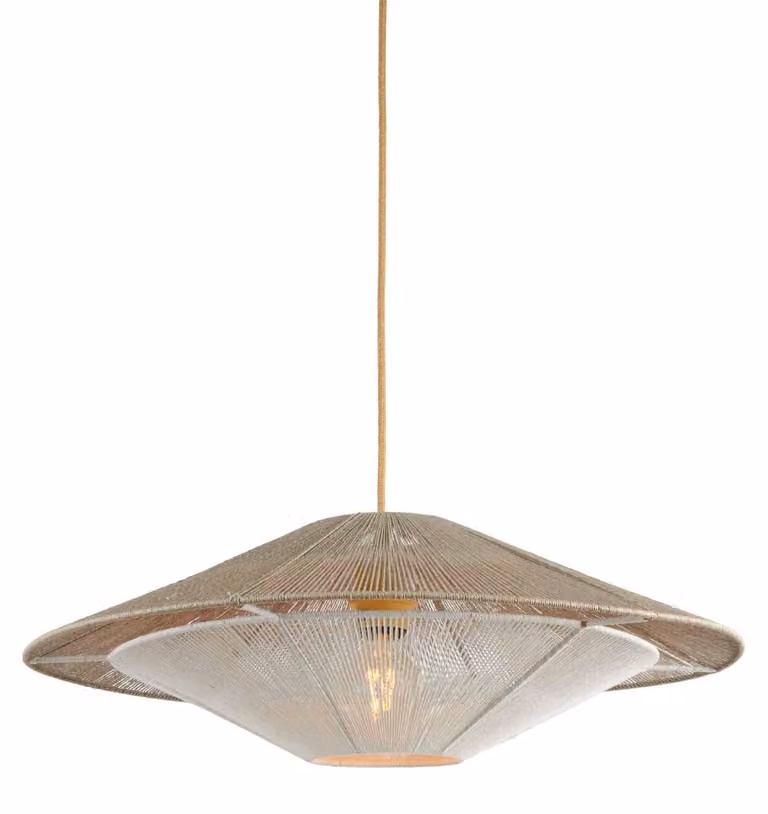 GOOD&MOJO - Lampada a sospensione Lumbini - Beige - Ø60x250 cm - Lampada da tavolo da pranzo - Lampada da soggiorno - Lampada da camera da letto - Soggiorno