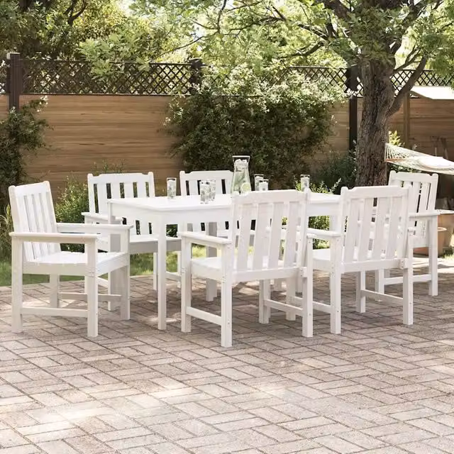 Sedia da Giardino 6 pz Bianco Polietilene 3335798