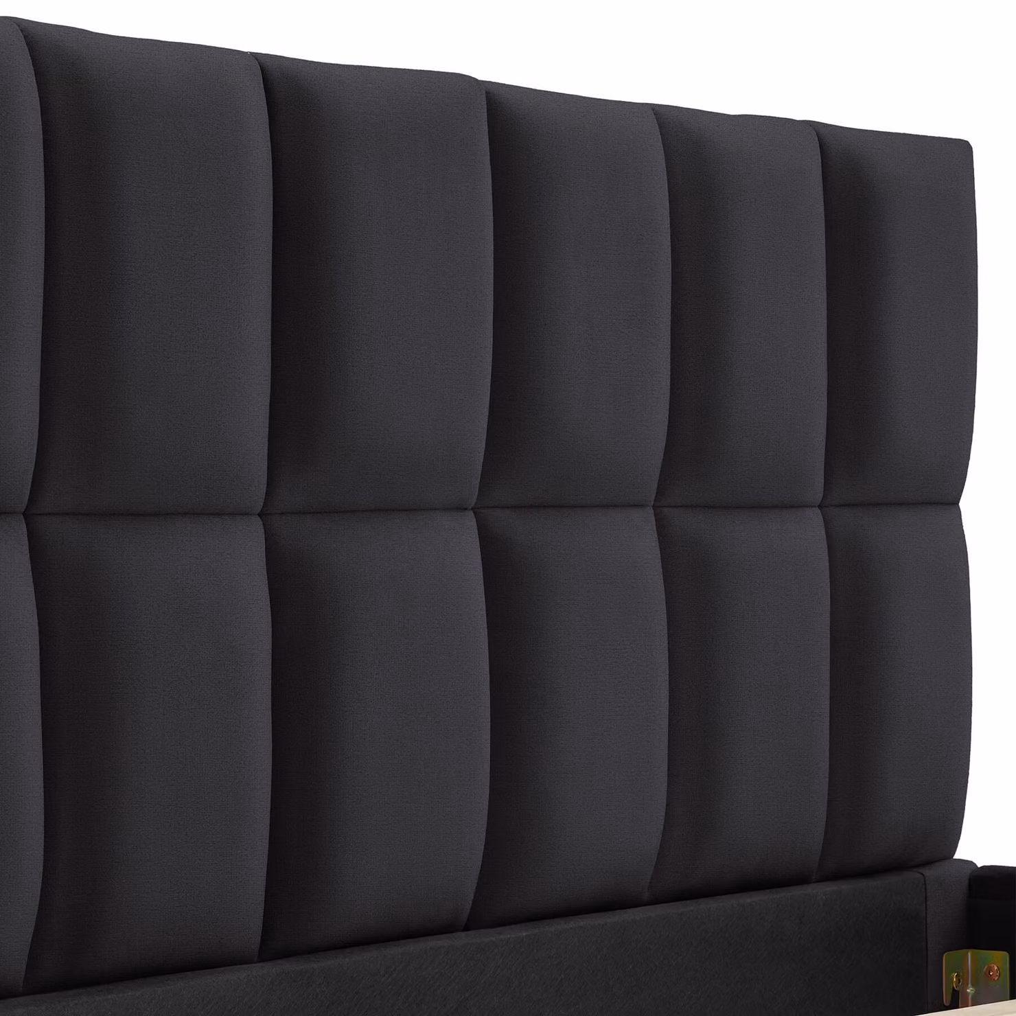 Letto imbottito Shirley tectake con rete a doghe in effetto velluto nero L/P/H: 220 x 120 x 93 cm – 1