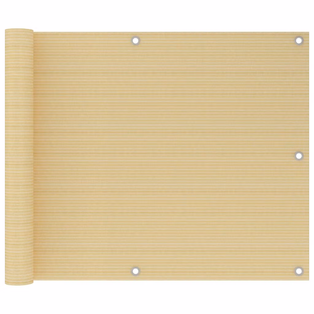 Living Store, pannello divisorio per balcone, colore beige, 75x600 cm, materiale HDPE