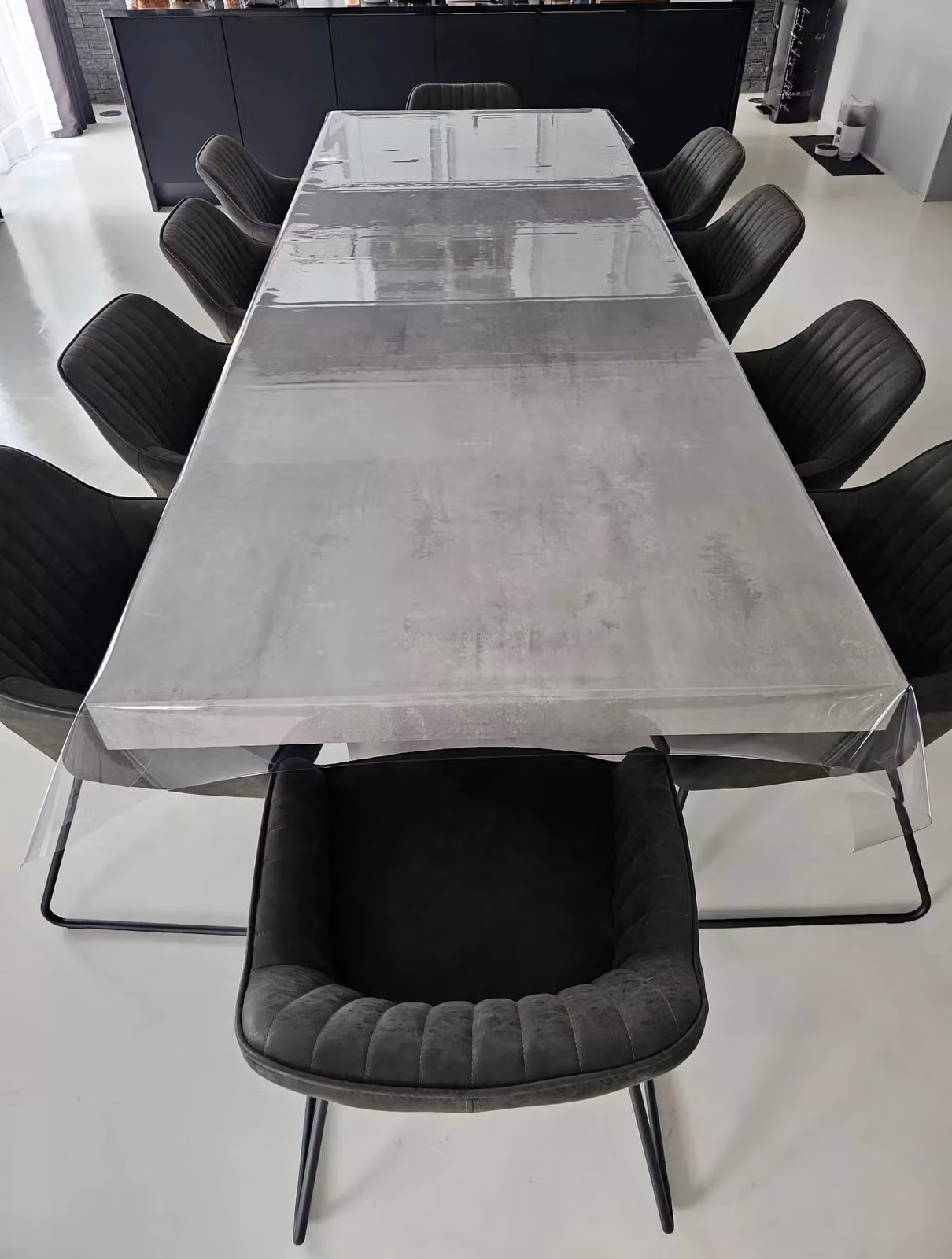Tavolo rettangolare estensibile Mobili 2G in MDF nobilitato finitura beton grigio L: 180 cm, P: 100 cm, H: 76 cm (aperto 480 cm) – 1
