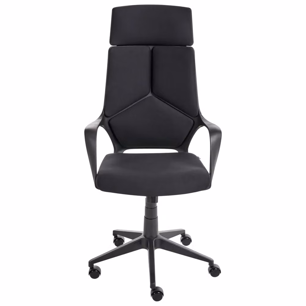 Sedia da ufficio ergonomica Beliani IT in tessuto nero con poggiatesta, girevole a 360 gradi e braccioli per home office – 2